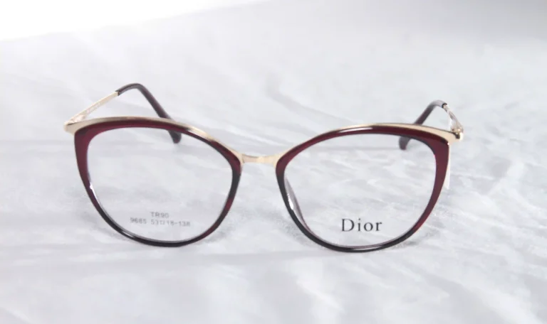 Beige red rectangular frame with gold accents